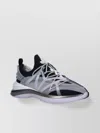Jimmy Choo Mesh Panel Low Top Sneakers With Pull Tab And Rubber Sole In White