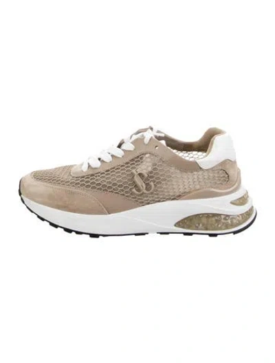 Pre-owned Jimmy Choo Mesh Printed Sneakers In Brown