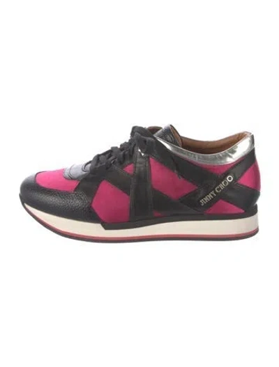 Pre-owned Jimmy Choo Mesh Printed Sneakers In Pink