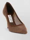Jimmy Choo Mesh Pumps Pointed Toe Mid Heel Design In Brown