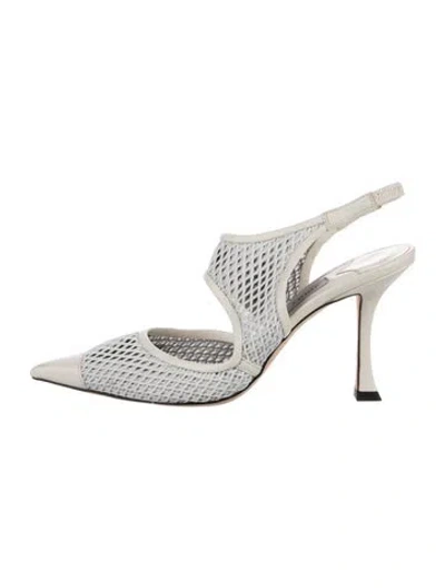 Pre-owned Jimmy Choo Mesh Slingback Pumps In Neutral