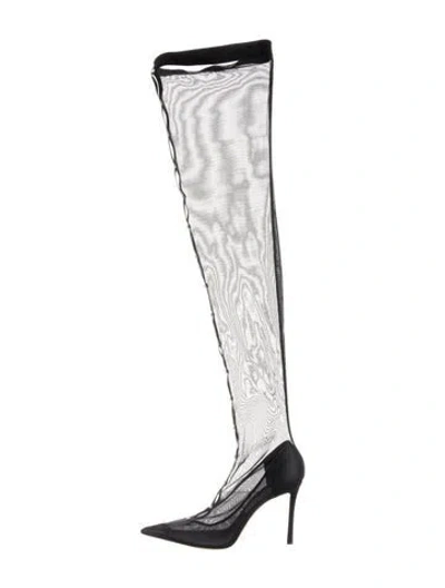 Pre-owned Jimmy Choo Mesh Sock Boots In Black