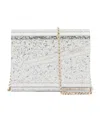 Jimmy Choo Candy Clutch Bag In Acrylic Fabric With Raw Glitter In White