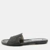 Jimmy Choo Metallic Black Glitter Nanda Flat Slides In Black