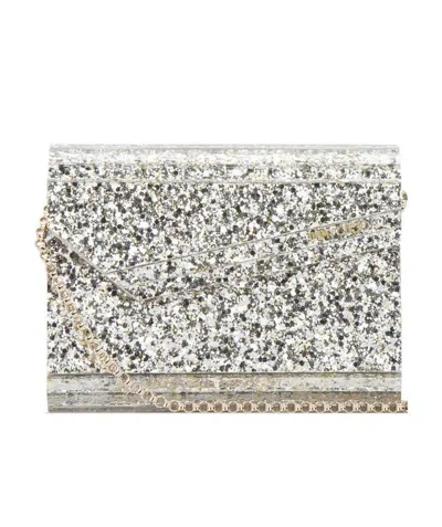Jimmy Choo Candy Glitter Box Clutch In Champagne