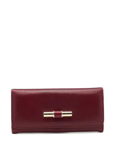 Pre-owned Jimmy Choo Metallic-clasp Leather Wallet