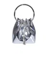 Jimmy Choo Bon Bon Mirror Fabric With Metal Handle In Gray