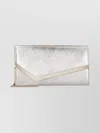 Jimmy Choo Metallic Leather Clutch And Chain Strap