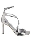 Jimmy Choo Metallic Leather Sandals In Silver