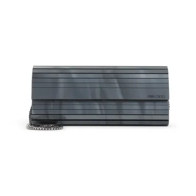 Jimmy Choo Metallic Pearl And Leather Clutch With Chain Strap