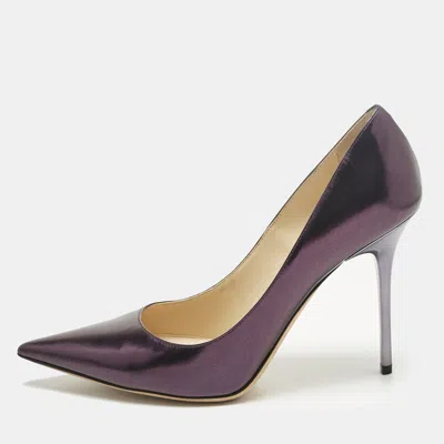 Pre-owned Jimmy Choo Metallic Purple Leather Romy Pumps Size 38.5