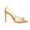 Jimmy Choo Metallic Snakeskin Orb Pumps - '10s