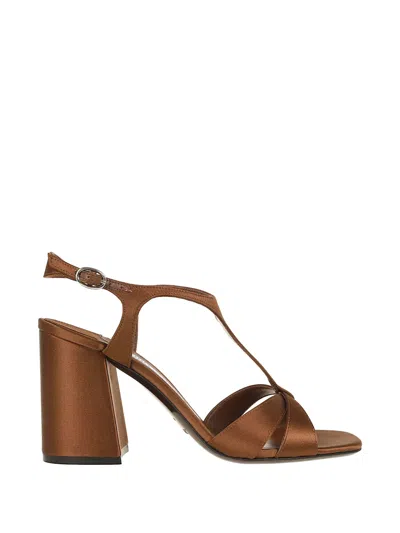 Jimmy Choo Metallic T-strap Heeled Pumps In Brown