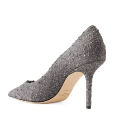Jimmy Choo Love 85 Metallic Tweed Pumps In Gray