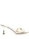Jimmy Choo Women Metallic Leather Sky 70 Sandals In Gold