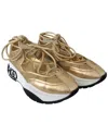 Jimmy Choo Gold Mesh Leather Michigan Sneakers In Gold