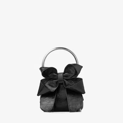 Jimmy Choo Micro Bon Bon In Black/dark Silver
