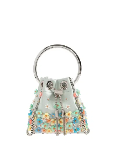 Jimmy Choo Micro Bon Bon Bucket Bag In Green