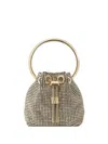 Jimmy Choo Micro Bon Bon Bucket Bag In Gold