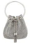 Jimmy Choo Micro Bon Bon Bucket Crystal-embellished Bucket Bag In Silver