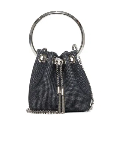 Jimmy Choo Micro Bon Bon Glitter Tote Bag In Cosmo