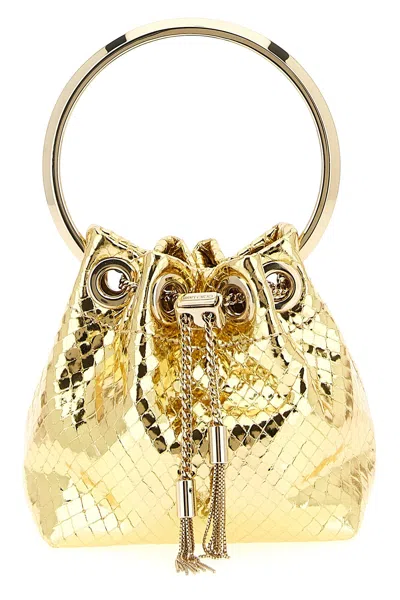 Jimmy Choo 'micro Bon Bon' Handbag In Gold