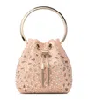 Jimmy Choo Micro Bon Bon Leather Top-handle Bag In Nude