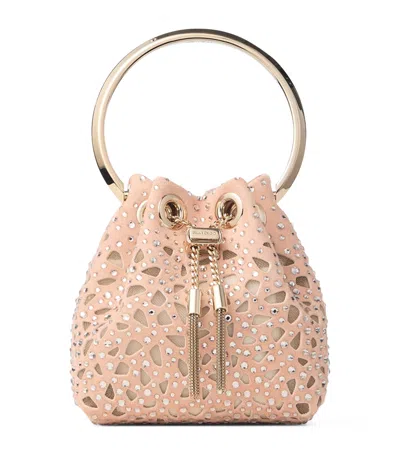Jimmy Choo Micro Bon Bon Leather Top-handle Bag In Nude