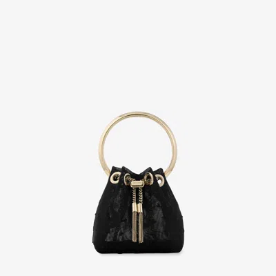 Jimmy Choo Micro Bon Bon In Schwarz/hellgold