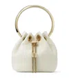 Jimmy Choo Mini Bon Bon Bucket Bag In White