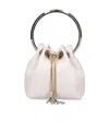 Jimmy Choo Latte Bon Bon Micro Leather Top-handle Bag In White