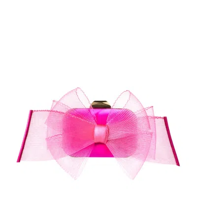 Jimmy Choo Micro Cloud Aveline Bow Satin Clutch