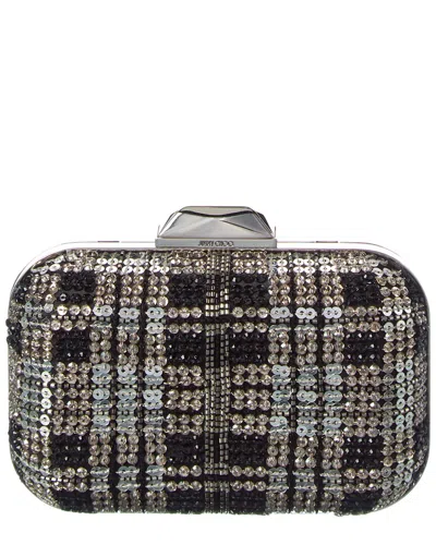 Jimmy Choo Micro Cloud Satin Clutch In Black