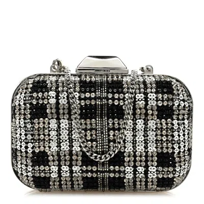 Jimmy Choo Micro Cloud Sequin-embellished Clutch In White