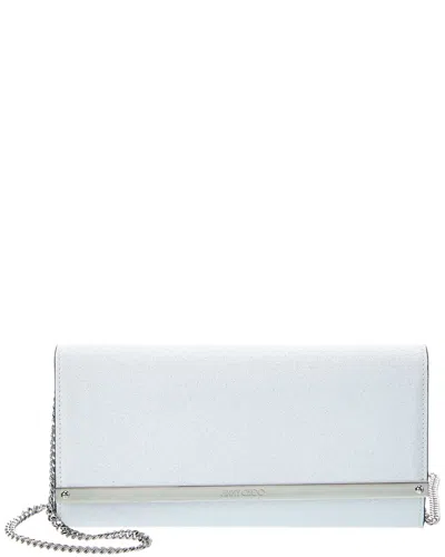 Jimmy Choo Milla Glitter Wallet On Chain In White