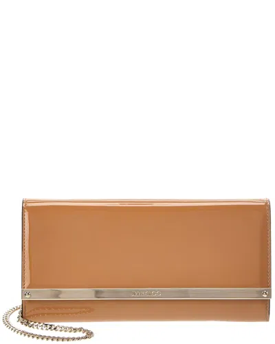 Jimmy Choo Milla Patent Wallet On Chain In Brown