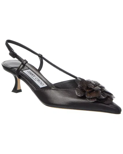 Jimmy Choo Mimmi 50 Leather Slingback Pump In Black