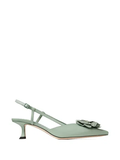 Jimmy Choo Mimmi 50 Leather Slingback Mules In Green