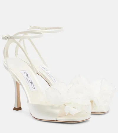 Jimmy Choo Mimmi Satin Sandals In White