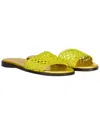 Jimmy Choo Minea Woven Raffia Flat Sandal In Yellow