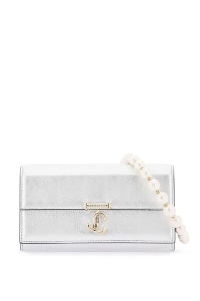 Jimmy Choo Avenue Wallet In Silver