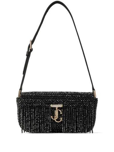 Jimmy Choo Borsa A Spalla Avenue Mini In Raso Nero Donna In Black