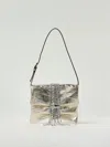 Jimmy Choo Clutch Bag In Metallic Leather With A Vintage Effect In Silver