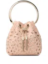Jimmy Choo Mini Bon Bon Bucket Bag In 粉色