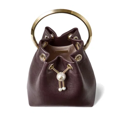 Jimmy Choo Mini Bon Bon Chain Clutch Bag In Purple