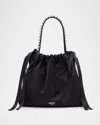 Jimmy Choo Mini Bow-embellished Satin Top-handle Bag In Black