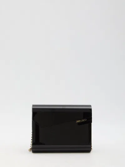 Jimmy Choo Mini Candy Clutch Handbag 13x17x4cm In Black
