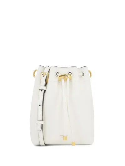 Jimmy Choo Bon Bon Leather Bucket Bag In White