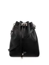 Jimmy Choo Mini Cinch Leather Bucket Bag In Black
