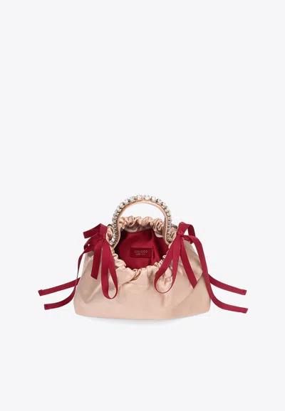 Jimmy Choo Mini Drawstring Top Handle Bag In Pink